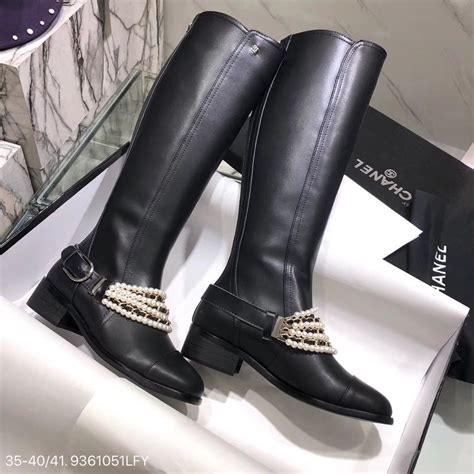 chanel boots with pearls 2019|chanel women's high heel shoes.